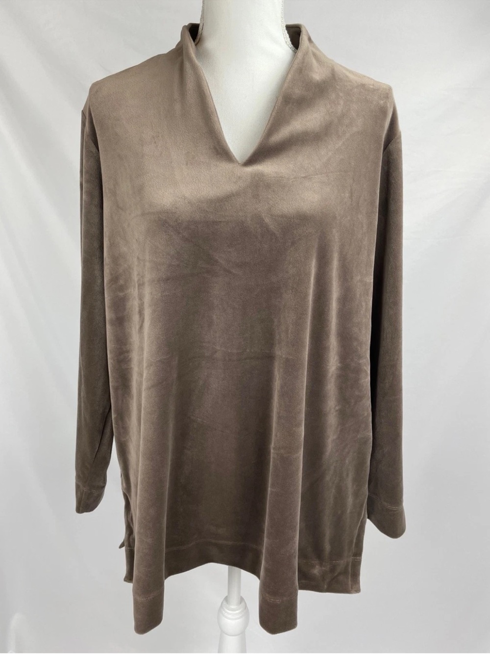 Pure Jill Velvet Long Sleeve V Neck Tunic Top XL J Jill